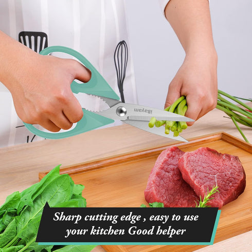 Kitchen Shears, iBayam Kitchen Scissors Heavy Duty Meat Scissors Poultry Shears, Dishwasher Safe Food Cooking Scissors All Purpose Stainless Steel...
