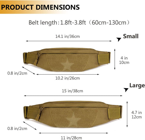 Protector Plus Tactical Running Waist Pack Belt Military Fitness Fanny Bag Sling Hip Bumbag MOLLE Army Lumbar Gear Pocket (Patch Included), Black,...