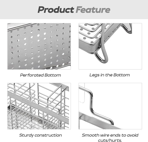 KESOL Utensil Holder Utensil Drying Rack Basket Holder with 3 Divided Compartments, Rust Proof...