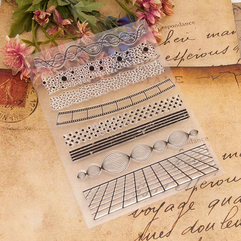 Waistlines Clear Stamps for Card Making Separator Lines Film Transparent Silicone Stamp DIY Scrapbooking Supplies Embossing Paper Card Album...