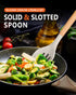 Large Silicone Cooking Spoons, 2 Pack Nonstick Solid and Slotted Wooden handle Spoon Set, Heat Resistan Silicone Kitchen Spoons for Cooking, Servi...