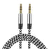 MECCANIXITY Aux Cable 3.5mm Male to Male Nylon Braided 3Ft 3 Pole Hi-Fi Stereo Sound Auxiliary Cord Silver for Earphones, Smart Phones, Home/Car S...