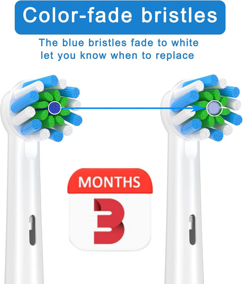 Toothbrush Heads Compatible with Oral B Electric Toothbrush,16Count White Cross Clean Toothbrush Heads Refill for Braun Toothbrush, Medium Brush...