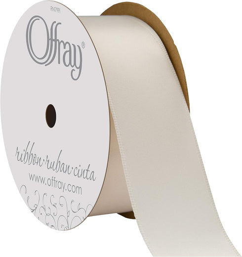 Berwick Offray 1.5" Single Face Satin Ribbon, Ivory White, 25 Yds...