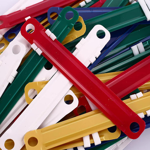 100 Pcs Plastic Paper Fasteners Colorful Plastic Document File Fastener 2-Hole Binder Clips Paper, Loose-Leaf Binding Clamp...