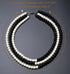 BABEYOND Round Imitation Pearl Necklace Vintage Multi Strands Necklace 20s Flapper Necklace for Party (Black and White)...