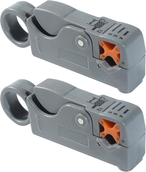 2 Pieces Coax Coaxial Cable Stripper Cutter Tool for for RG6 RG11 RG58 RG59, Cable Stripper Cutter, Rotary Coax Coaxial Cable Stripper Cutter Tool...
