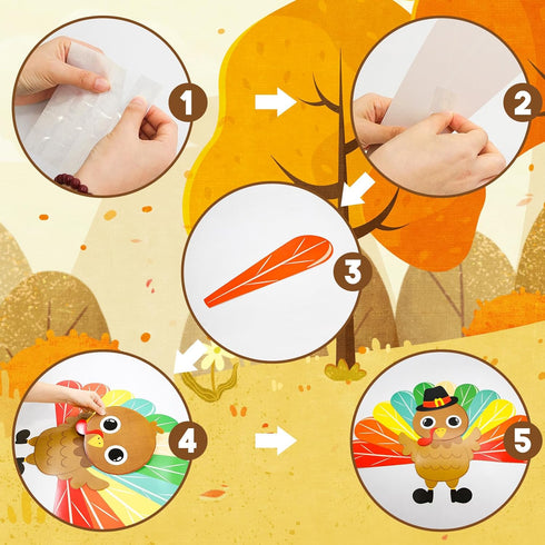Turkey Bulletin Board Decoration Set Thanksgiving Turkey Cutouts Fall Classroom Decor School Supplies...