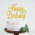 Happy Birthday Cake Topper Gold Glitter Happy Birthday Cake Pick for Celebrating Birth day Anniversary Party Decorations Supplies for Women Men Bo...