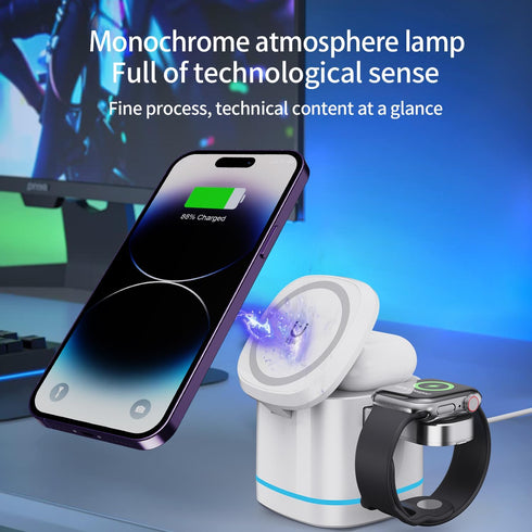 3 in 1 Wireless Charging Dock Suitable for Apple iPhone 15/14/13/12/11/Xs/ProMax Magnetic Wireless Charger Compatible with Apple iWatch Series Air...