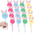 16 Pcs Pom Pom Fluffy Pen Cute Bunny Pen Fur Fuzzy Pen Colorful Novelty Pen Black Ink Easter Pens Cartoon Ballpoint Pens Graduation Gift for Kids ...