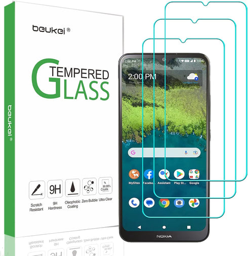 beukei (3 Pack) Compatible for Nokia C110 Screen Protector Tempered Glass,Touch Sensitive,Case Friendly, 9H Hardness...
