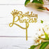 Happy Birthday Princess Cake Topper for Princess Birthday Cake Topper Party Decorations Gold Glitter Acrylic...
