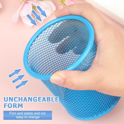 Tamaki Pen Holder Cup for Desk, Wire Mesh Pencil Cup Holder for Desk Office Pen Organizer (Blue)...