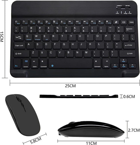 Computer Keyboard and Mouse Combo, Ultra Thin Wireless Keyboard with 3 Adjustable DPI Mouse, Bluetooth Keyboard and Mouse Compatible with PC Lapto...