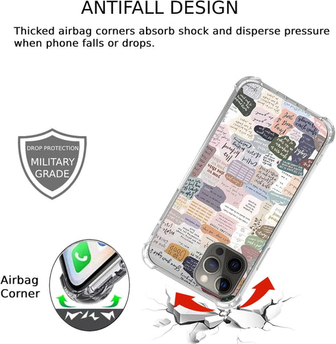 Bible Verses Aesthetic Case Compatible with iPhone 11 Pro, Cute Indie Christian Postive Quotes Case for iPhone 11 Pro for Teens Men and Women, Tre...