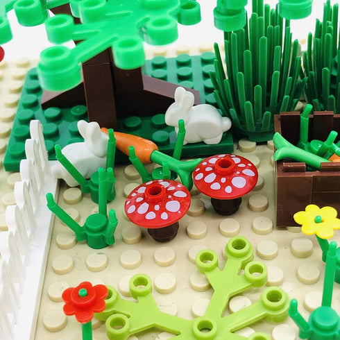 Farm Animals Building Blocks Toys Garden Park Trees and Flowers Classic Botanical Accessories Bricks for Boys Girls Kids Age 6+ Gifts?Include 1 Pc...