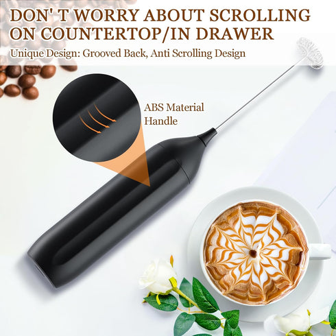 Rechargeable Milk Frother Handheld with USB-C Cable, Electric Drink Mixer, 14000RPM Powerful Electric Whisk/Coffee Frother for Latte, Matcha, Prot...