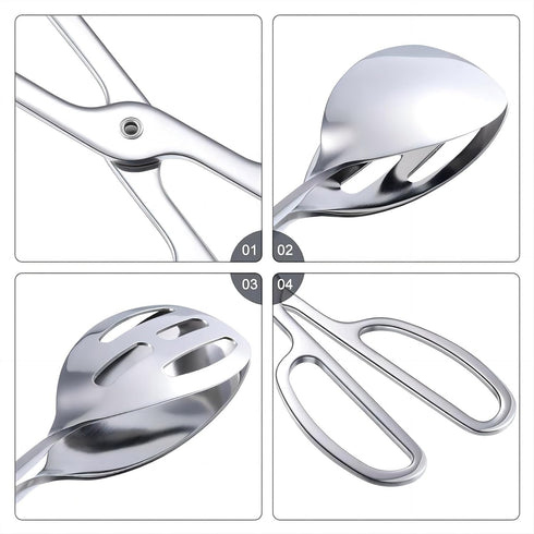 2-PACK Serving Tongs for Buffet, Stainless Steel Food Serving Cooking Tongs with Scissor Handles - Salad/Cake/Bread Tongs Kitchen Tongs, Catering ...