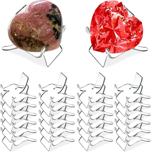 (24 PCS?Display Stand,Acrylic Rock Display stands,Clear Display Easel Stands Pedestal for Crystal Geodes Rock Mineral Agate Fossil Coral crystal/g...