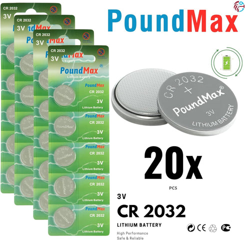 CR 2032 Batteries 3v Lithium Coin Cell Battery Combo Pack - 20 Count...