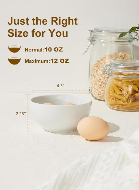 Yedio Small Bowls Set, White Ceramic Bowls of 6, 10 oz Porcelain Bowl for Kitchen Dessert Rice Side Dish Snack Soup Fruits Cereal Ice Cream, Micro...