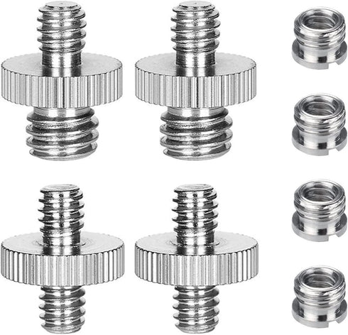 8PCS 1/4 Inch to 3/8 Inch Male Camera Screw Mount Adapter, 1/4 Inch to 1/4 Inch Male Tripod Screw Adapter, and 1/4 Inch Female Thread to 3/8 Inch ...