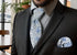 S&W SHLAX&WING New Mens Ties Silver Sky Blue Classic Size Necktie Set with Pocket Square...