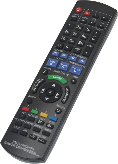 N2QAYB000979 Replaced Remote Fit for Panasonic Blu-ray Disc Player HDD Recorder DMRPWT540 DMR-PWT540 DMR-XW440, Sub Remote Control N2QAYB000980 N2...