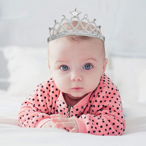 Beaupretty 2PCS Baby Girls Crystal Crown Tiara Hair Belt Headband Soft Headwrap Princess Headpiece Children Hair Accessories for Birthday Party, P...