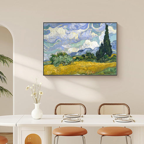 Van Gogh Wheat Field with Cypresses Aesthetic Posters - Impressionist Famous Landscape Paintings - Home Decoration Canvas Art Painting Unframed (1...