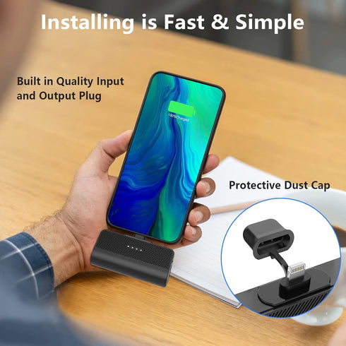 Mini Portable Charger for iPhone, 4850mAh Ultra-Compact Small Power Bank Cute Battery Pack Compatible with iPhone 14/14 Pro Max/13/13 Pro Max/12/1...