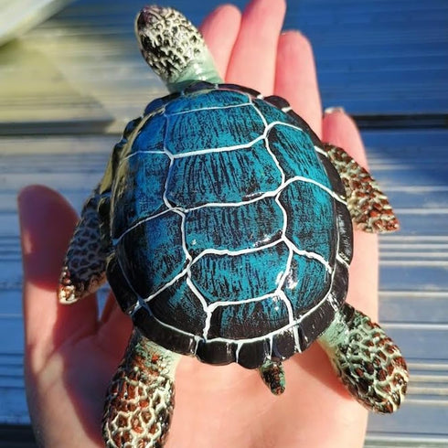 Small Turtle Figurines for Fairy Garden Accessories Outdoor Decor Miniature Sea Turtle Statue for Outside Garden Pond Decorations Animals Figure S...