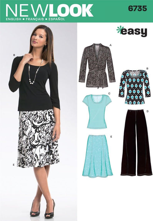 New Look Sewing Pattern 6735 Misses Separates, Size A (10-12-14-16-18-20-22)...