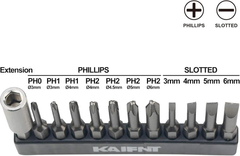 K456 Impact Phillips/Slotted Power Bit Set with Magnetic Bit Holder, 1/4-Inch Hex Shank, 12-Piece...
