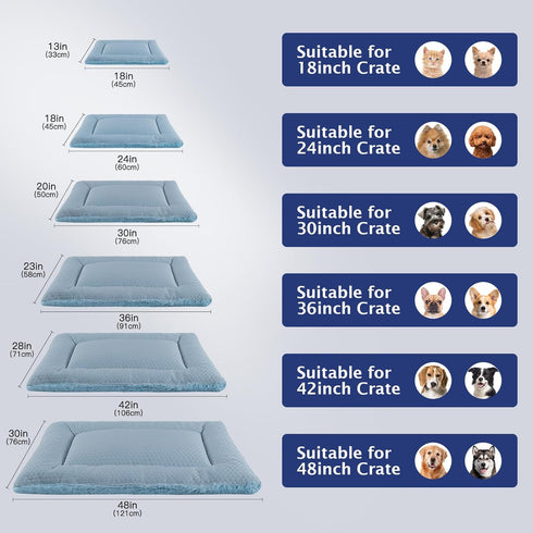 Dog Bed Mat, Dog Crate Pad Reversible,Soft Kennel Pad, Washable Dog Crate Mat (Cool and Warm),Pet Sleeping Mattress for Small Medium Dogs XB009 (1...