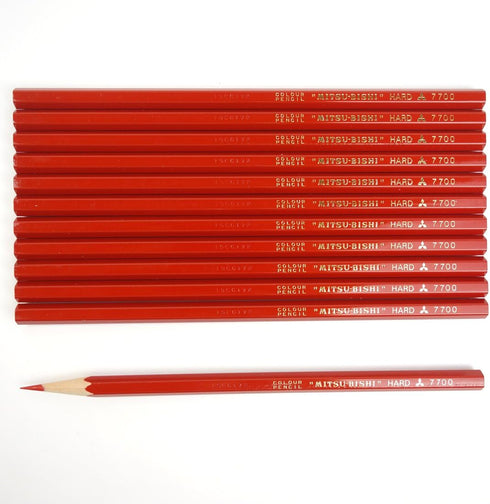 ???? Mitsubishi Pencil K7700.15 Colored Pencils, Hard Figure, Red, 1 Dozen...