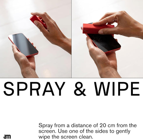AM 2 in 1 Screen Cleaner Mist Spray - Versatile for Computers, Phones, iPads, Laptops, and Car Smart Screens, Refillable and Eco-Friendly, include...