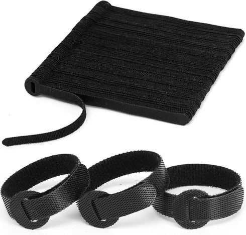 150PCS Reusable Fastener Straps - 6 Inch Cable Management Ties, Adjustable Hook & Loop Organizer Straps for Home, Office and Data Centers (Black)...