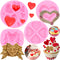 Heart Shaped Fondant Molds Heart Chocolate Silicone Molds For Wedding Cake Decorating Cupcake Topper Candy Polymer Clay Gum Paste Set Of 4...