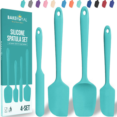 Silicone Spatula Set - 4-Piece Rubber Spatulas Silicone Heat Resistant 600°F for Everyday Task - Seamless Design Kitchen Spatulas for Nonstick Coo...