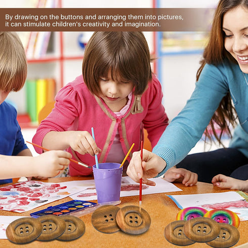 50 Pcs 2.36inch Large Wood Buttons, 4 Holes Big Size Round Sewing Button 60mm Natural Wooden Buttons for Craft DIY Projects Sewing Decoration Bag ...