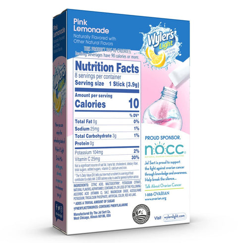 Wyler’s Light Pink Lemonade, Singles To Go, 8 Drink Sticks Per Box, 4 Boxes (32 Sticks Total)...