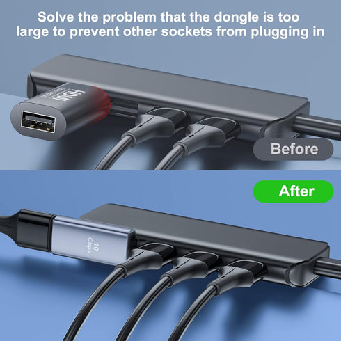4 Pack USB 3.1 90 Degree Adapter,?2*Left Angle?&?2*Right Angle? USB A Male to Female Adapter for PC, Laptop, USB A Car Charger, Power Bank and Mos...