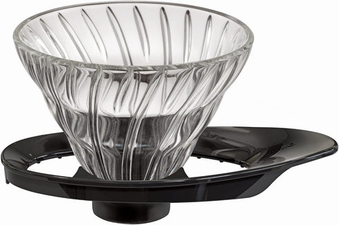 HARIO V60 VDGR-01-B Heat Resistant Glass Transparent Dripper, 01, For 1 to 2 Cups, Black, Made in Japan...