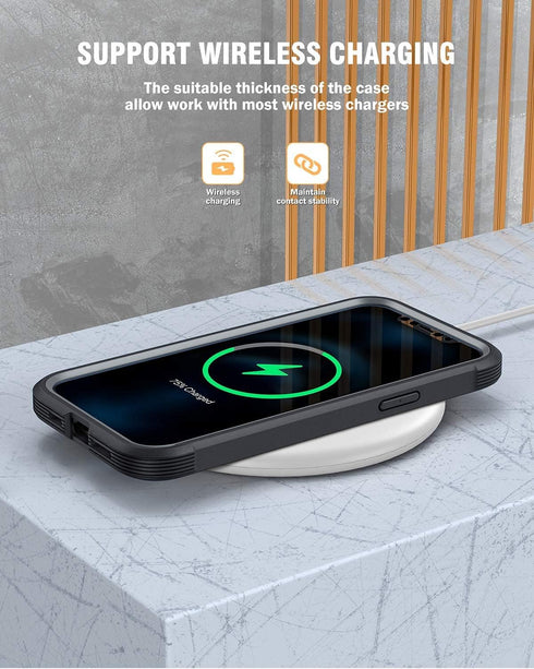 Miracase Designed for iPhone 12 Pro Max Case, Full Body Rugged Case with Built-in Touch Sensitive Anti-Scratch Screen Protector, Soft TPU Case Com...