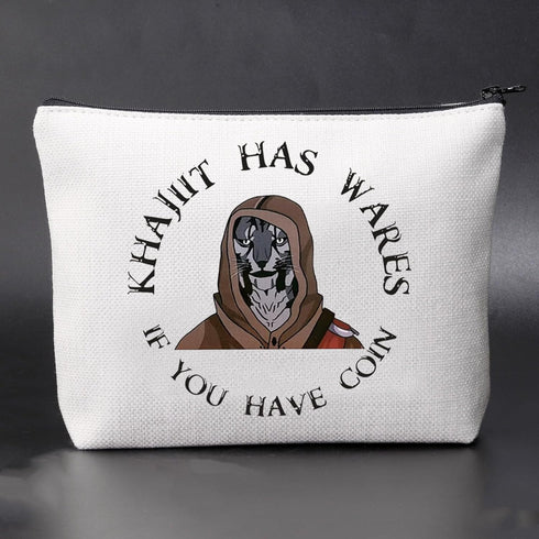 Role-Playing Video Games Merch Game Inspire Themed Gift Werecat Cosmetic Zipper Pouch Khajiit Has Wares If you Have Coin (Game)...