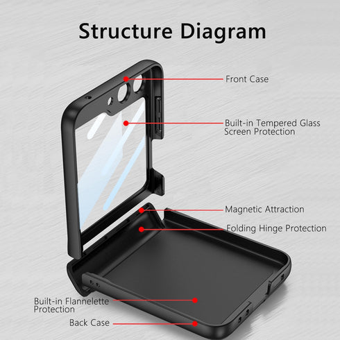 Case for Samsung Galaxy Z Flip 5 Built in External Screen Protector and Hinge Protection,Heavy Duty Shockproof Anti-Scratch Full Body Protective P...