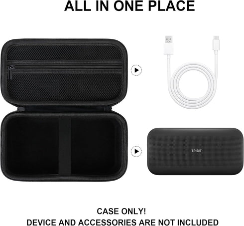 Hard Carrying Case for Tribit StormBox Flow Bluetooth Speaker, Travel Case with Zipper Mesh Pocket for USB-C Cable, Manuals and Other Accessories,...