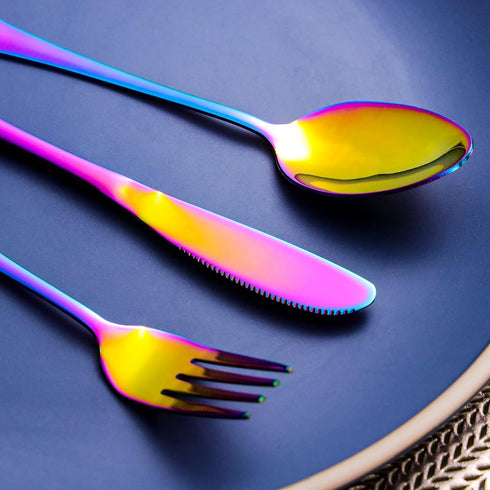 Portable Utensils Set with Case, 4pcs Stainless Steel Reusable Silverware for Lunch Camping School Picnic Workplace Travel, Lunch Box Includ Fork ...